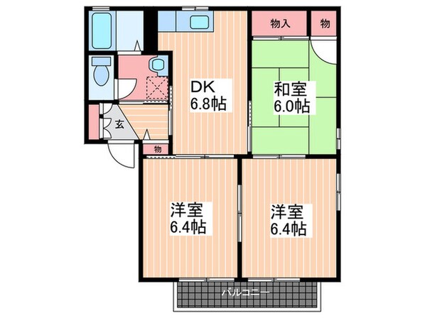 瀬戸内ハイツＡ棟の物件間取画像